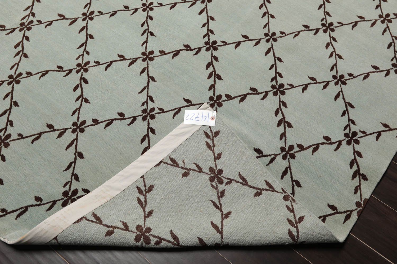 9x12 Sea Foam, Dark Chocolate, Color Hand Knotted All-Over 100% Wool Transitional Oriental Rug