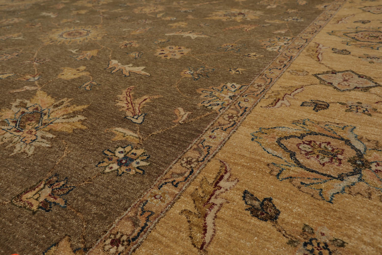 9x12 Multi, Camel, Taupe Color Hand Knotted All-Over 100% Wool Traditional Oriental Rug