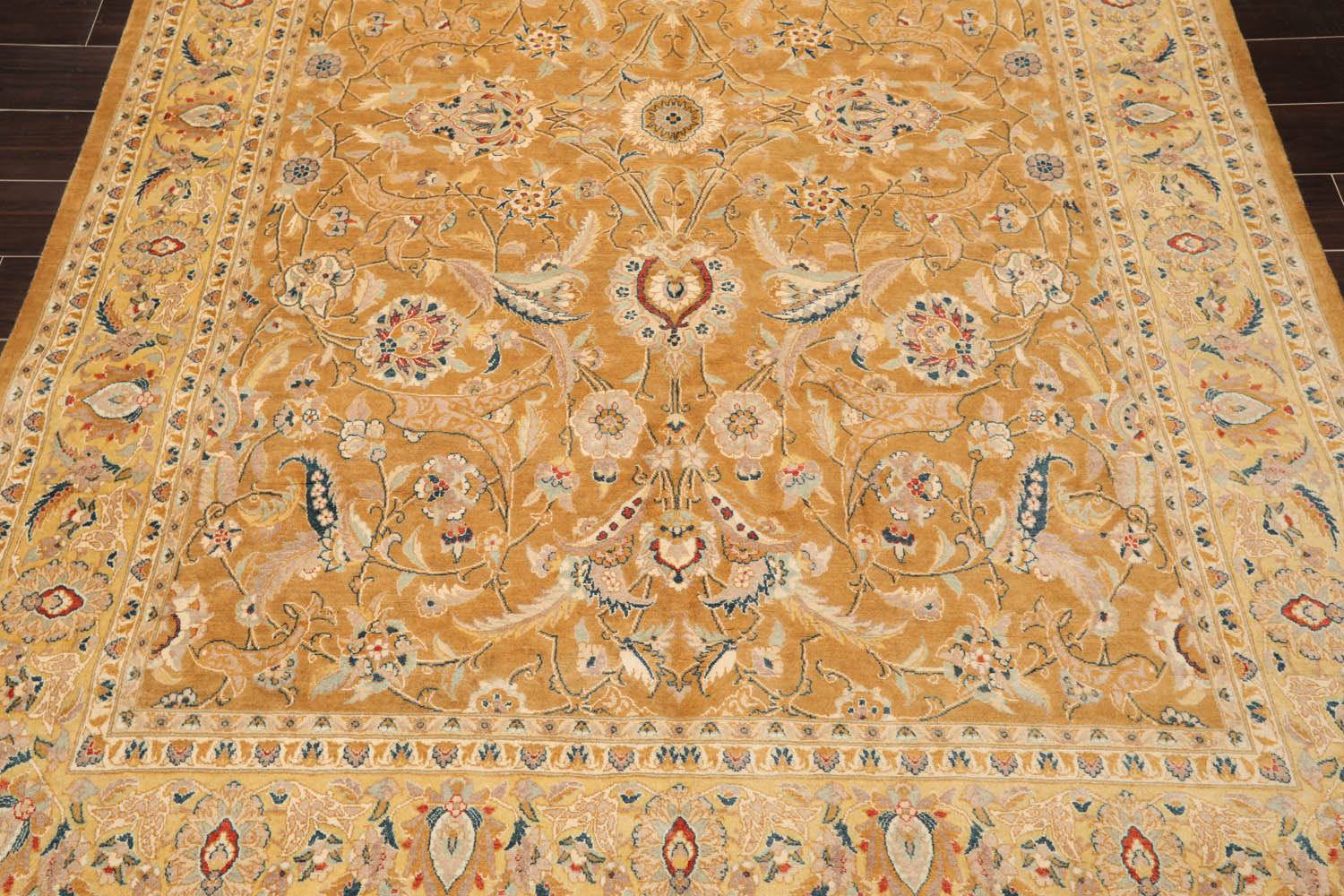 6x9 Caramel, Gold, Beige Color Hand Knotted All-Over 100% Wool Traditional Oriental Rug
