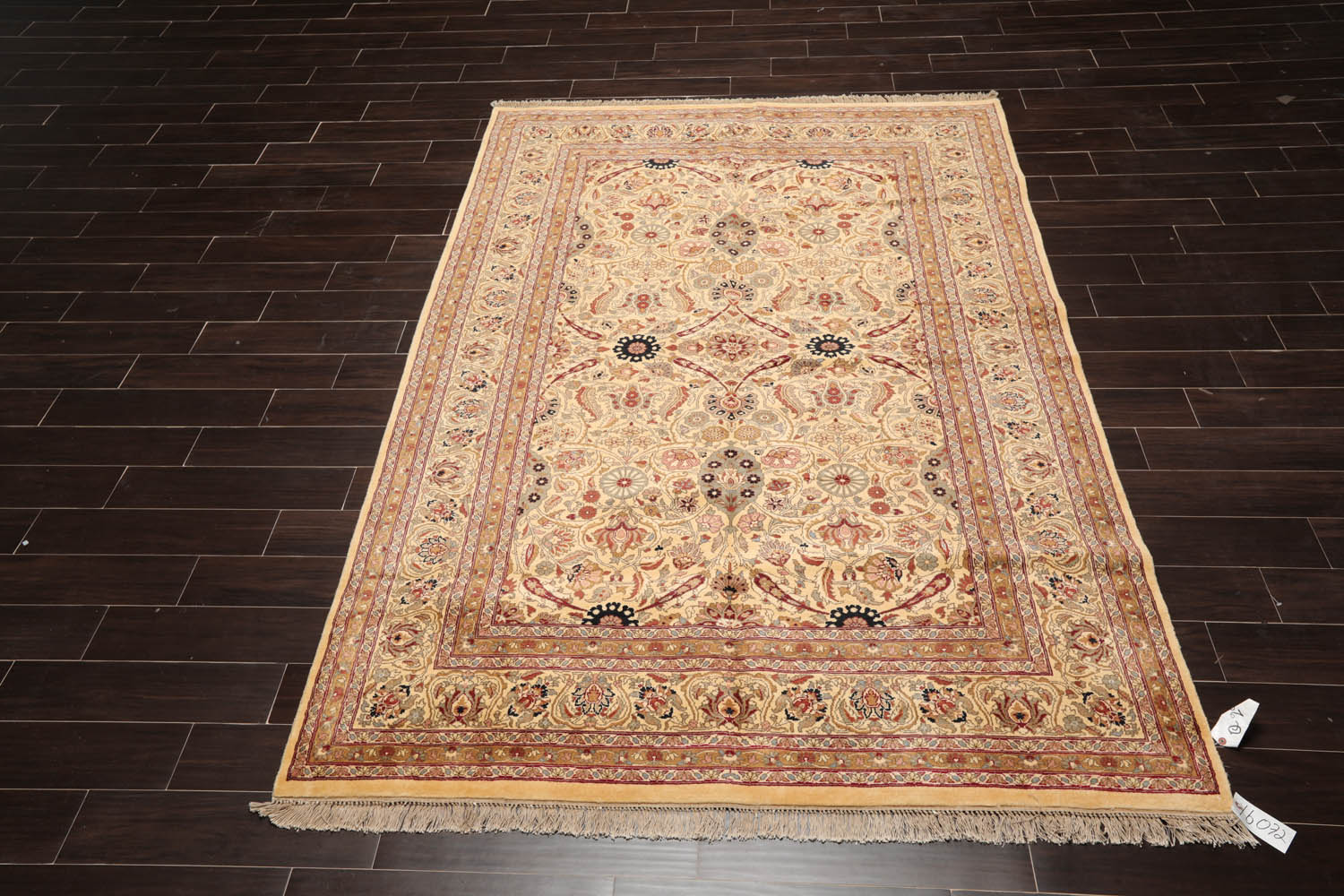 6x9 Warm Beige, Brown, Rust Color Hand Knotted All-Over 100% Wool Traditional Oriental Rug