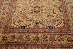 6x9 Warm Beige, Brown, Rust Color Hand Knotted All-Over 100% Wool Traditional Oriental Rug