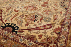 6x9 Warm Beige, Brown, Rust Color Hand Knotted All-Over 100% Wool Traditional Oriental Rug