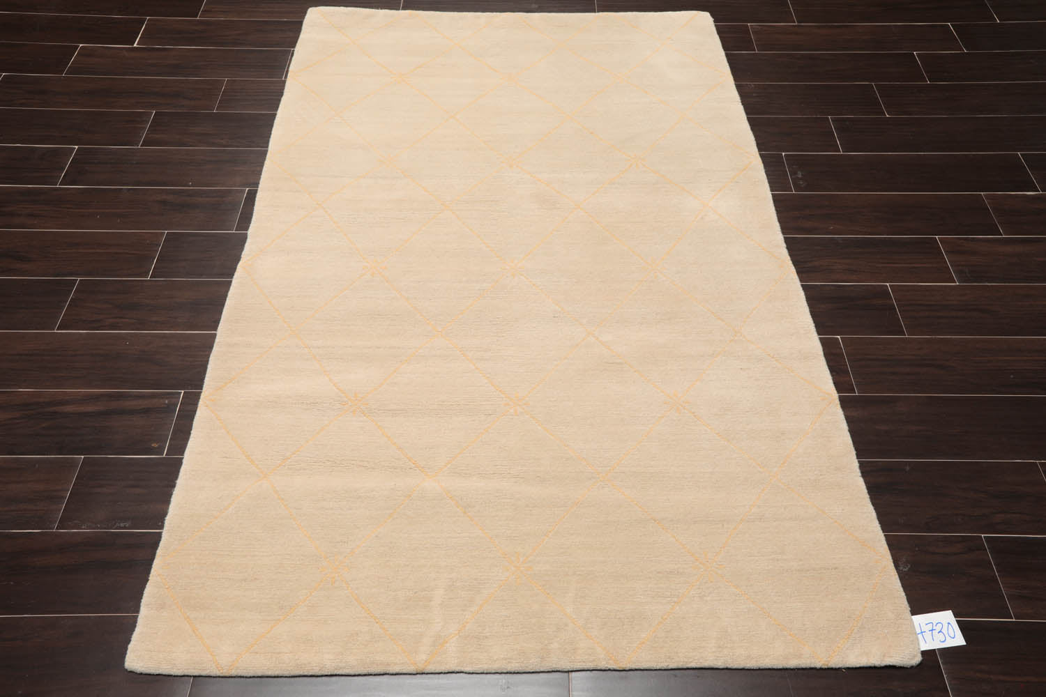 4x6 Beige, Tan, Color Hand Knotted All-Over 100% Wool Modern Oriental Rug