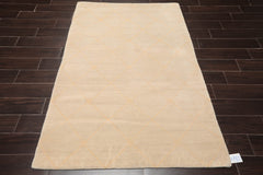 4x6 Beige, Tan, Color Hand Knotted All-Over 100% Wool Modern Oriental Rug
