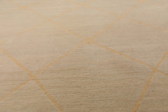 4x6 Beige, Tan, Color Hand Knotted All-Over 100% Wool Modern Oriental Rug