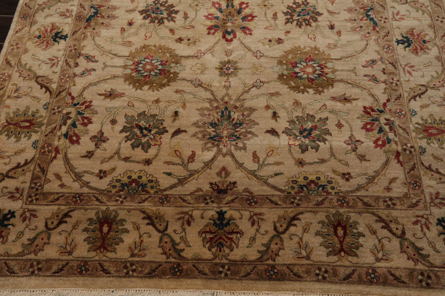 6x9 Beige, Brown, Tan Color Hand Knotted All-Over 100% Wool Traditional Oriental Rug