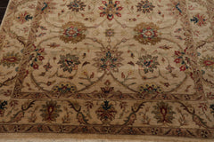 6x9 Beige, Brown, Tan Color Hand Knotted All-Over 100% Wool Traditional Oriental Rug