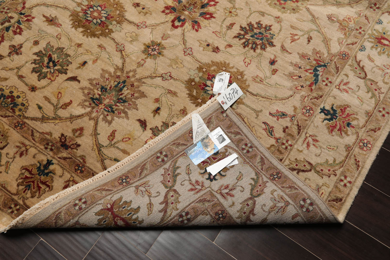 6x9 Beige, Brown, Tan Color Hand Knotted All-Over 100% Wool Traditional Oriental Rug