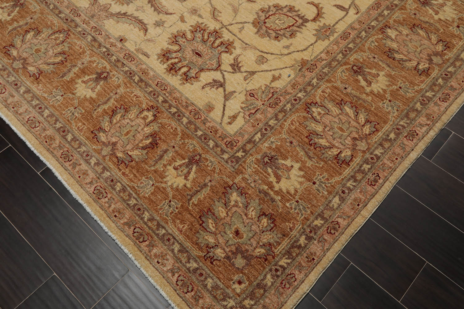 8x10 Beige, Caramel, Gray Color Hand Knotted All-Over 100% Wool Traditional Oriental Rug