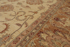 8x10 Beige, Caramel, Gray Color Hand Knotted All-Over 100% Wool Traditional Oriental Rug