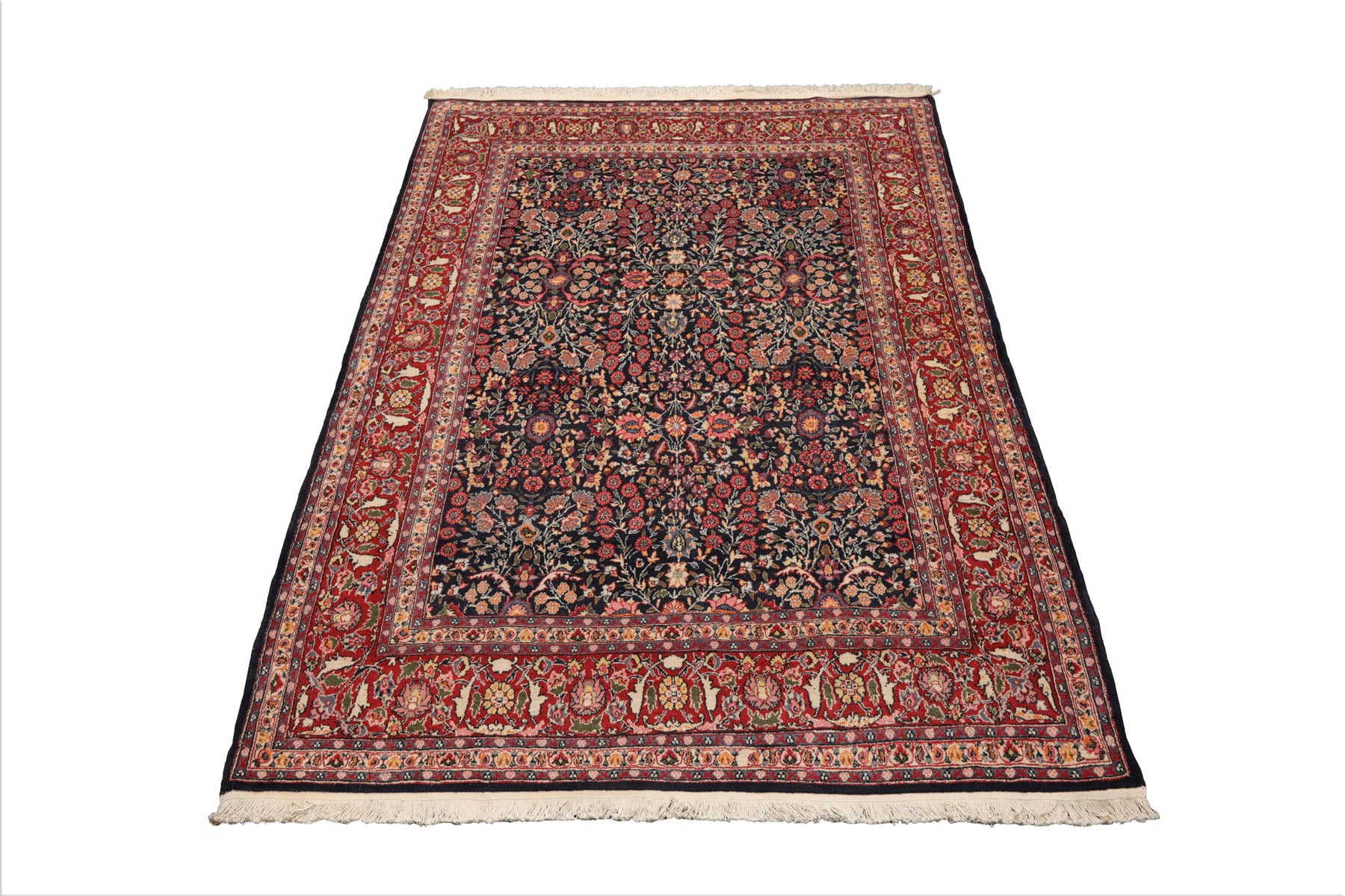 6x9 Black, Gray, Green Color Hand Knotted All-Over 100% Wool Traditional Oriental Rug