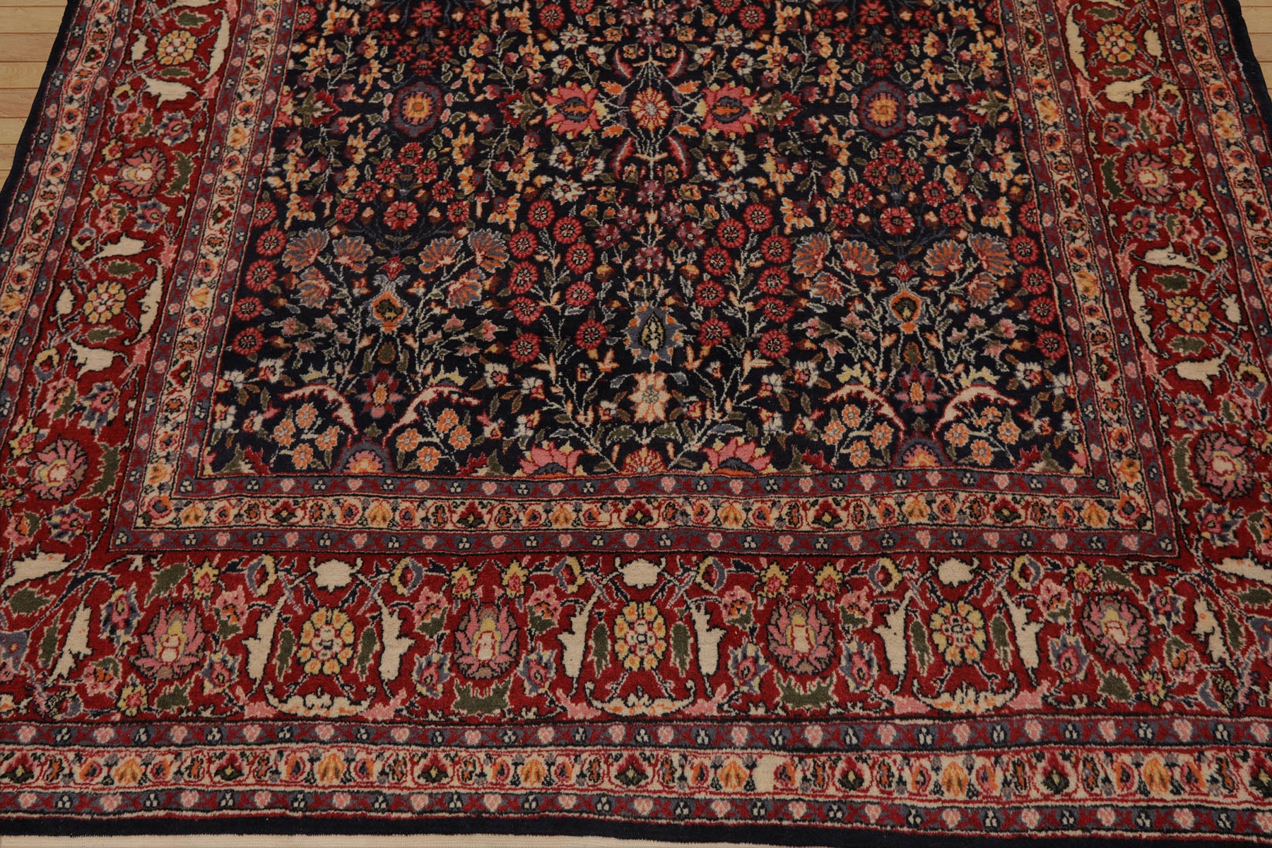 6x9 Black, Gray, Green Color Hand Knotted All-Over 100% Wool Traditional Oriental Rug