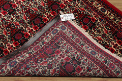 3x5 Ivory, Red, Black Color Hand Knotted Abadeh Wool Traditional Oriental Rug