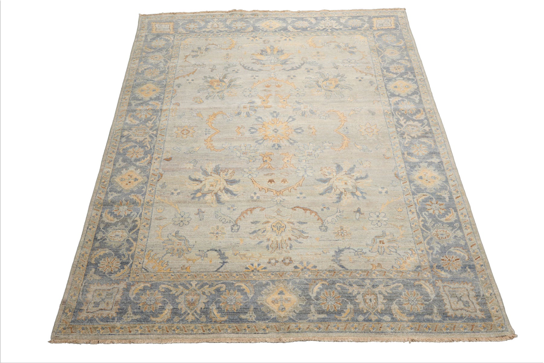 8'x10' Mint Afghan Oushak Wool Oriental Area Rug, Hand Knotted, Traditional Style