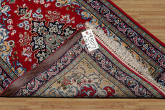 2x3 Red, Blue, Pistacchio Color Hand Knotted Isfahan Wool & Silk Traditional Oriental Rug