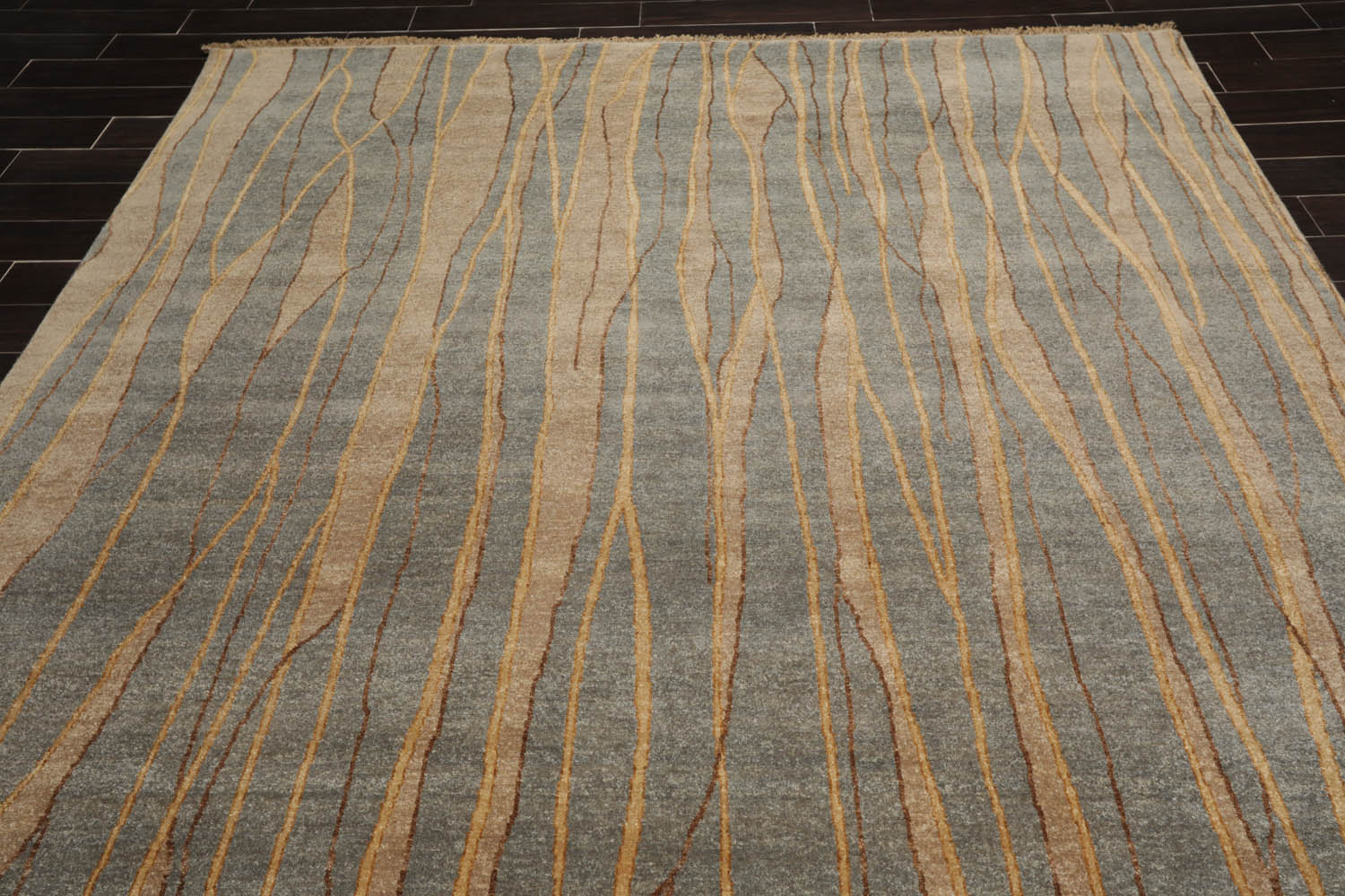 8x10 Gray, Gray, Taupe Color Hand Knotted All-Over 100% Wool Modern Oriental Rug