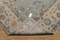 9x12 Blue, Tan, Rust Color Hand Knotted Khyber Wool Traditional Oriental Rug
