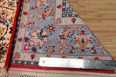 3x5 Ivory, Aqua, Blue Color Hand Knotted Isfahan Wool & Silk Traditional Oriental Rug
