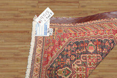 Square Navy, Red, Green Color Hand Knotted Abadeh Wool Traditional Oriental Rug