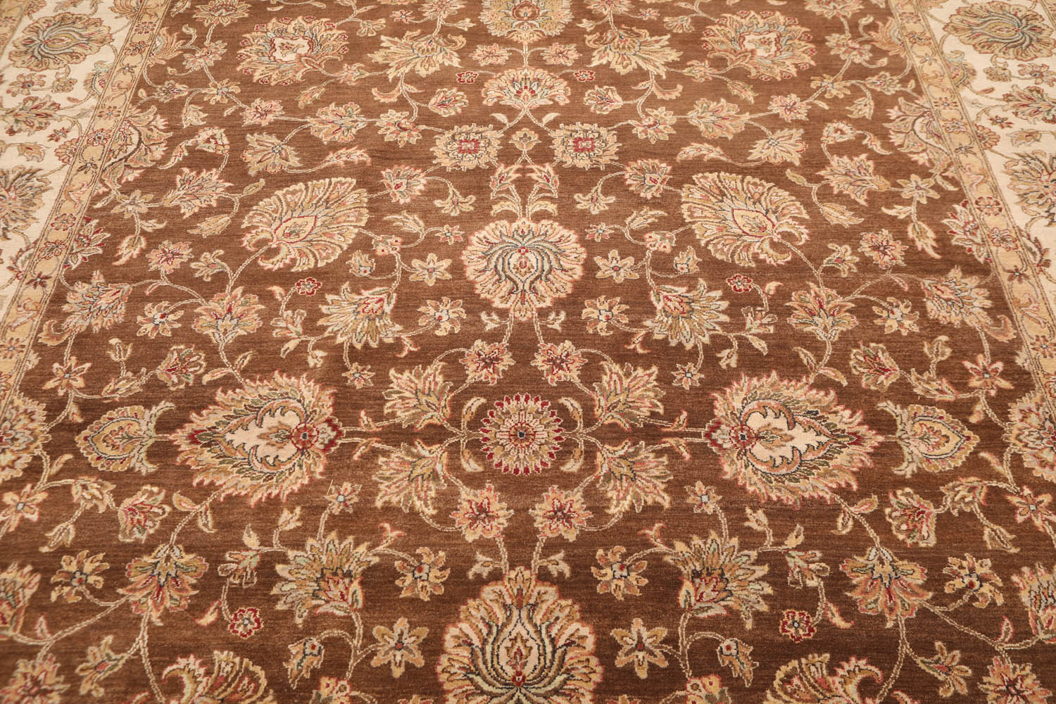 8x10 Brown, Beige, Tan Color Hand Knotted Floral 100% Wool Traditional-Persian/Oriental Oriental Rug