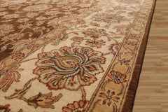 8x10 Brown, Beige, Tan Color Hand Knotted Floral 100% Wool Traditional-Persian/Oriental Oriental Rug