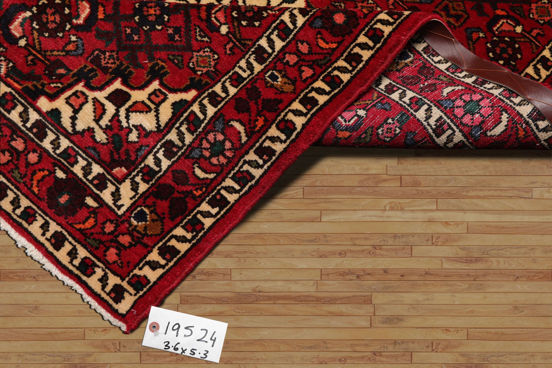 3x5 Red, Ivory, Blue Color Hand Knotted Abadeh Wool Traditional Oriental Rug