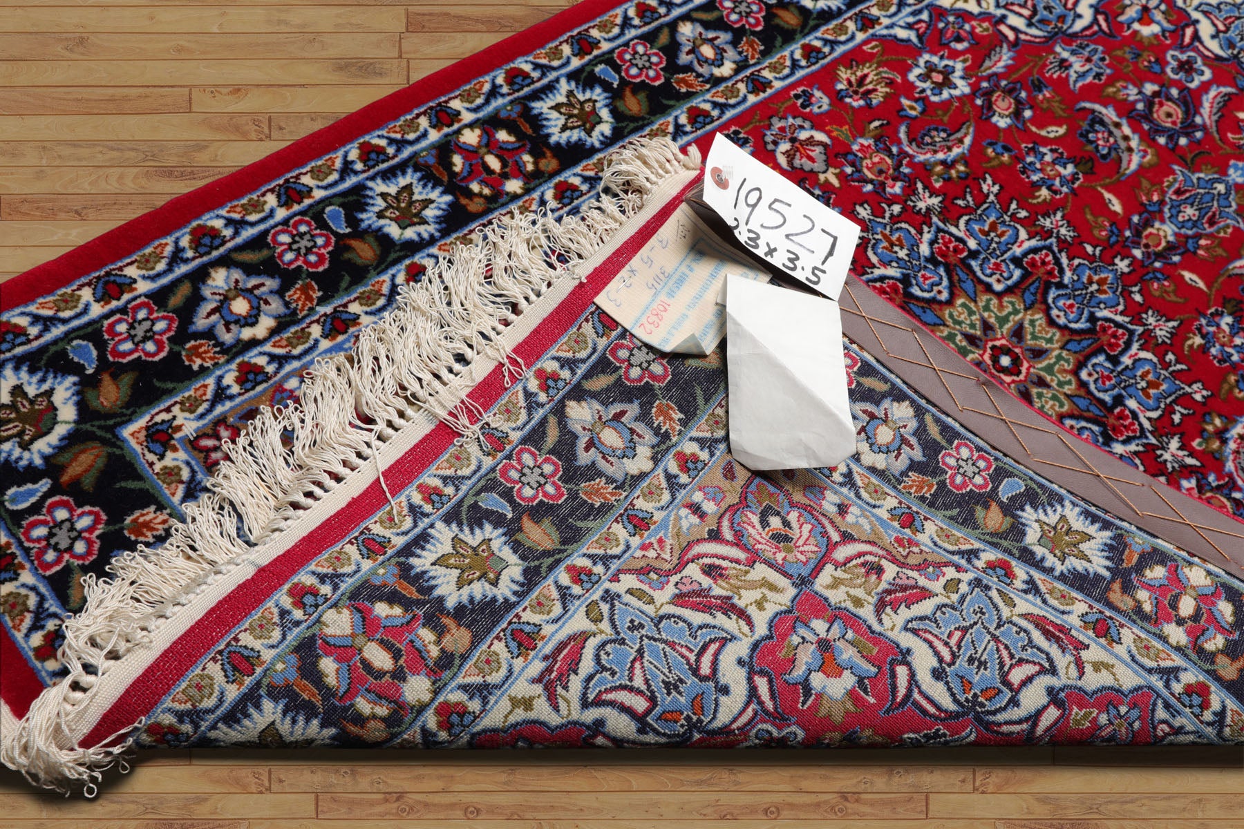2x3 Red, Navy, Green Color Hand Knotted Isfahan Wool & Silk Traditional Oriental Rug