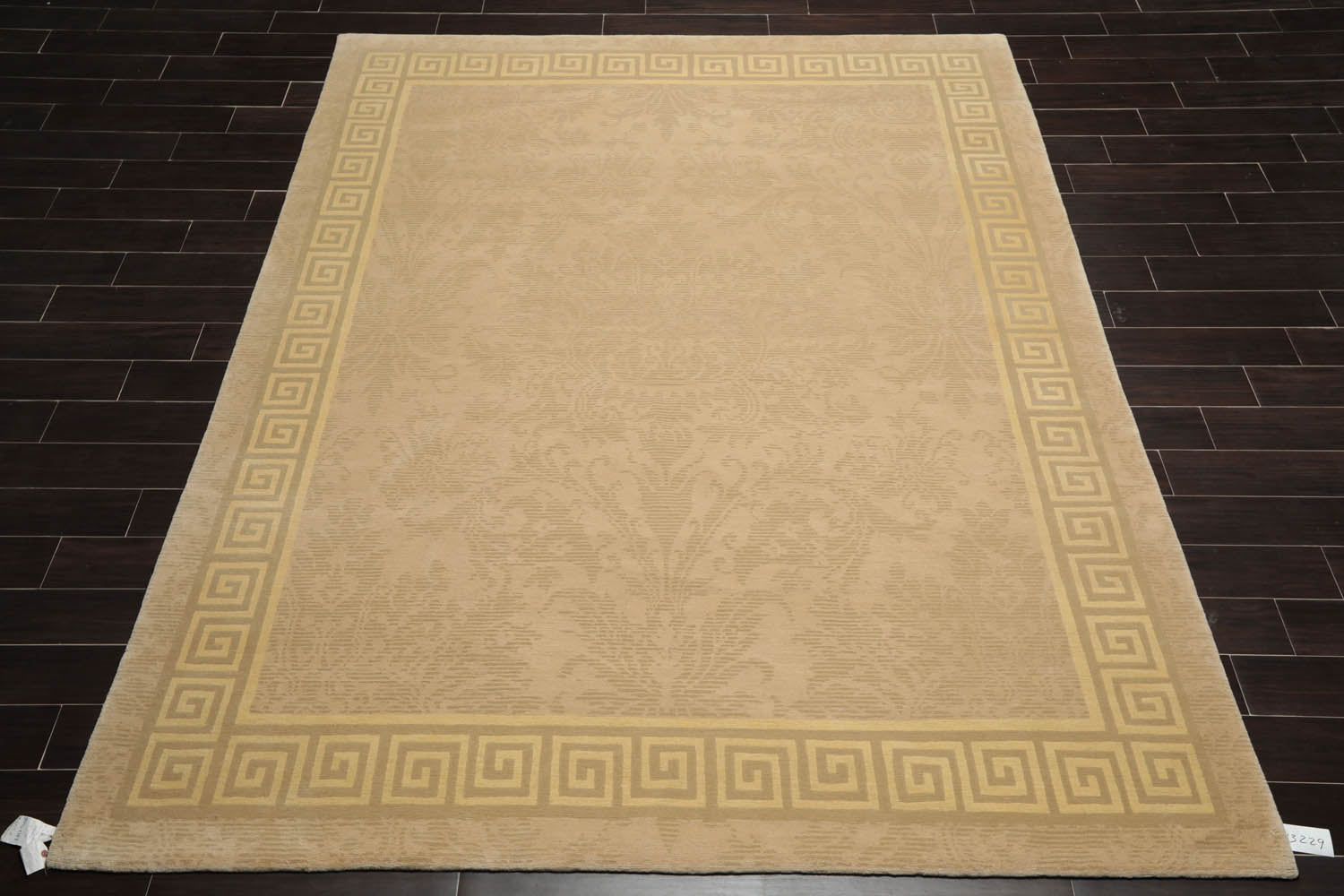 8x10 Beige, Gray, Light Gold Color Hand Knotted All-Over 100% Wool French Country Oriental Rug