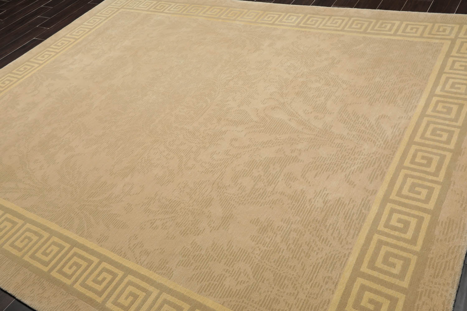 8x10 Beige, Gray, Light Gold Color Hand Knotted All-Over 100% Wool French Country Oriental Rug
