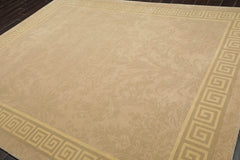 8x10 Beige, Gray, Light Gold Color Hand Knotted All-Over 100% Wool French Country Oriental Rug