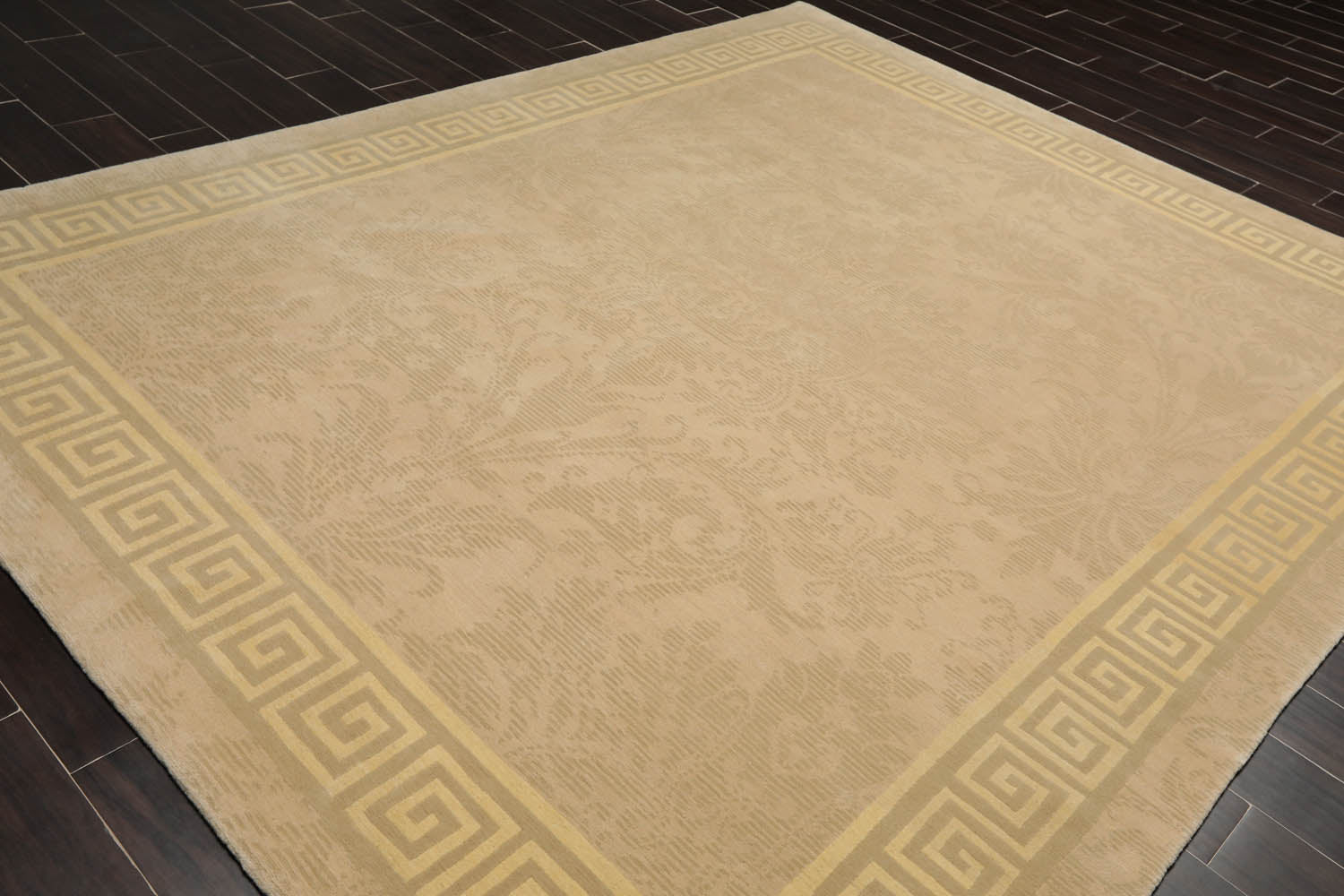 8x10 Beige, Gray, Light Gold Color Hand Knotted All-Over 100% Wool French Country Oriental Rug