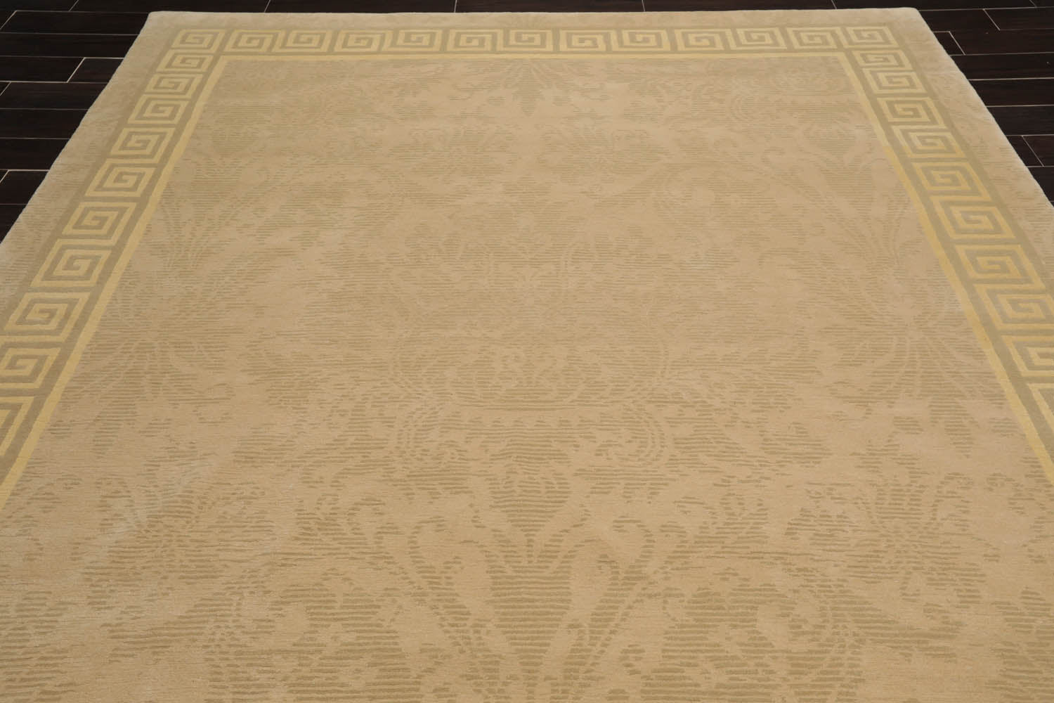 8x10 Beige, Gray, Light Gold Color Hand Knotted All-Over 100% Wool French Country Oriental Rug