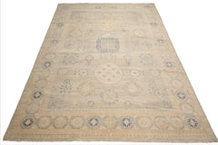 10'x14' Gray Afghan Oushak Wool Oriental Area Rug, Hand Knotted, Traditional Style