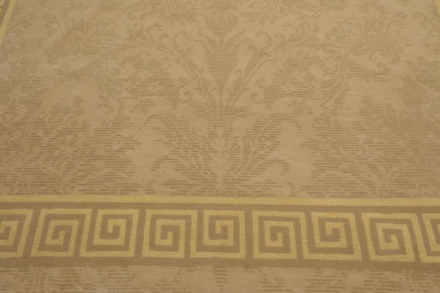 8x10 Beige, Gray, Light Gold Color Hand Knotted All-Over 100% Wool French Country Oriental Rug