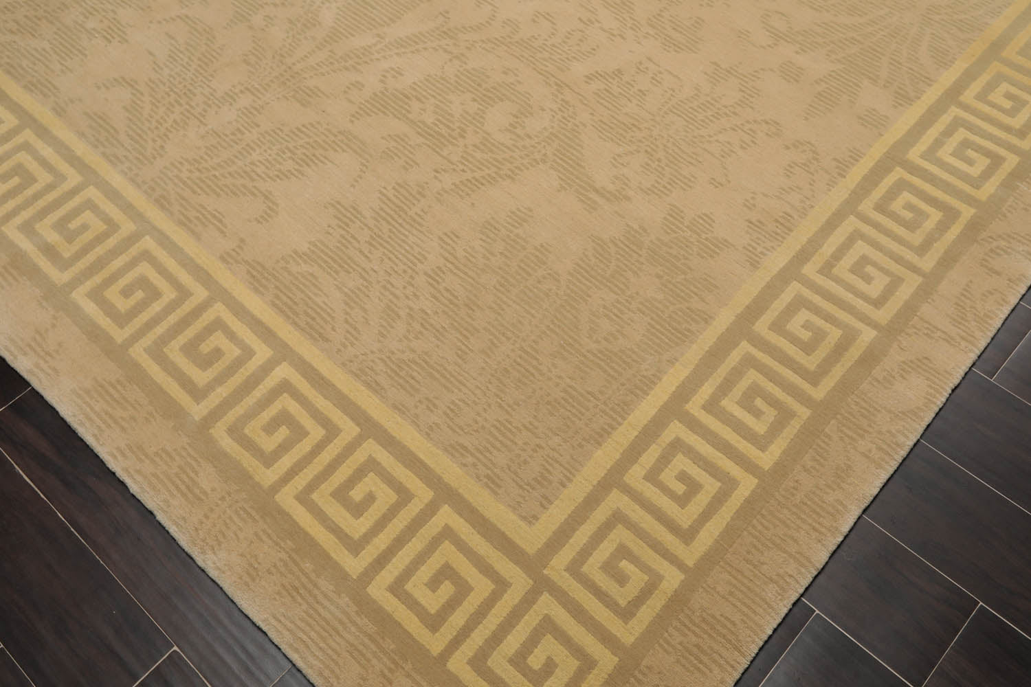 8x10 Beige, Gray, Light Gold Color Hand Knotted All-Over 100% Wool French Country Oriental Rug