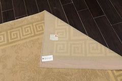 8x10 Beige, Gray, Light Gold Color Hand Knotted All-Over 100% Wool French Country Oriental Rug