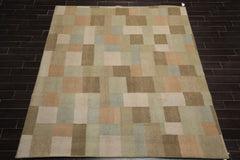 8x10 Moss, Beige, Mint Color Machine Made All-Over 100% Wool Modern Oriental Rug
