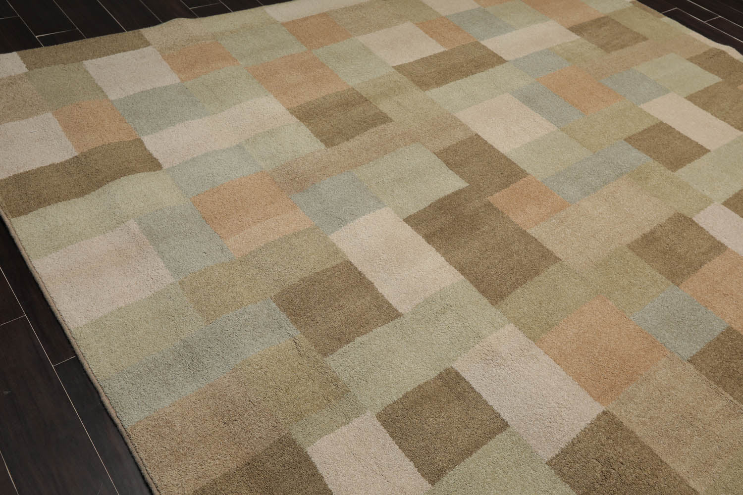 8x10 Moss, Beige, Mint Color Machine Made All-Over 100% Wool Modern Oriental Rug