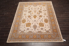8x10 Beige, Grey, Brown Color Hand Tufted All-Over 100% Wool Traditional Oriental Rug