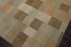 8x10 Moss, Beige, Mint Color Machine Made All-Over 100% Wool Modern Oriental Rug
