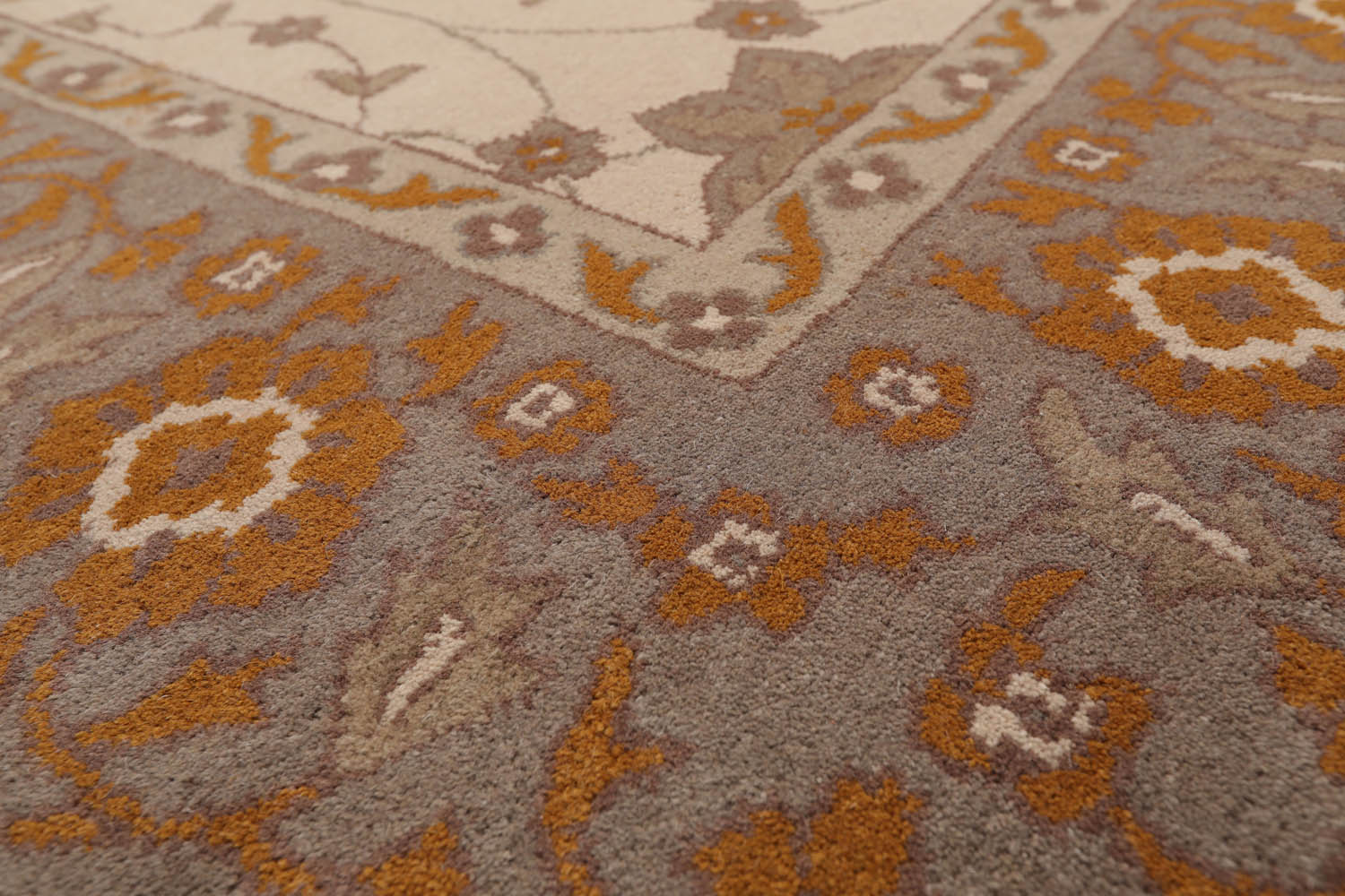 8x10 Beige, Grey, Brown Color Hand Tufted All-Over 100% Wool Traditional Oriental Rug