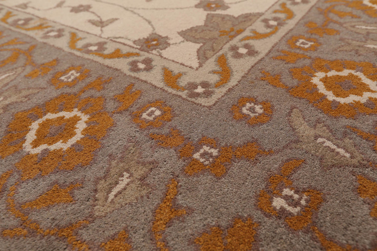 8x10 Beige, Grey, Brown Color Hand Tufted All-Over 100% Wool Traditional Oriental Rug