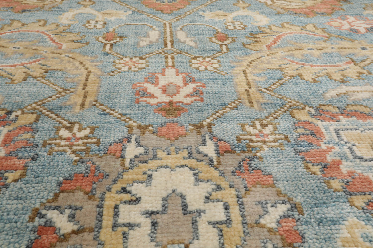 Lesane Multi Size Transitional Blue Wool Hand Woven Oriental Area Rug by LoomBloom