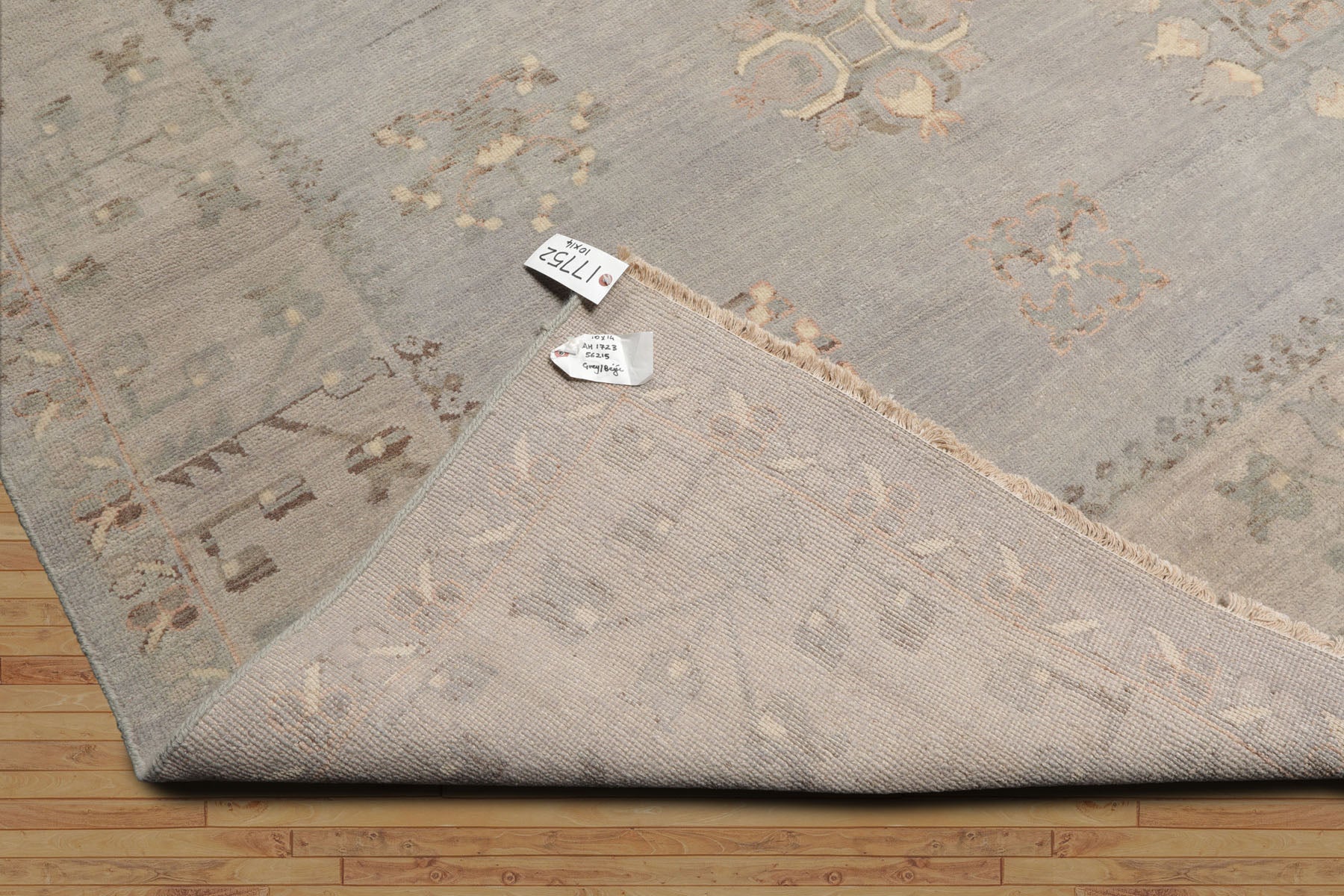 10x14 Gray, Beige, Taupe Color Hand Knotted Afghan Oushak Wool Traditional Oriental Rug