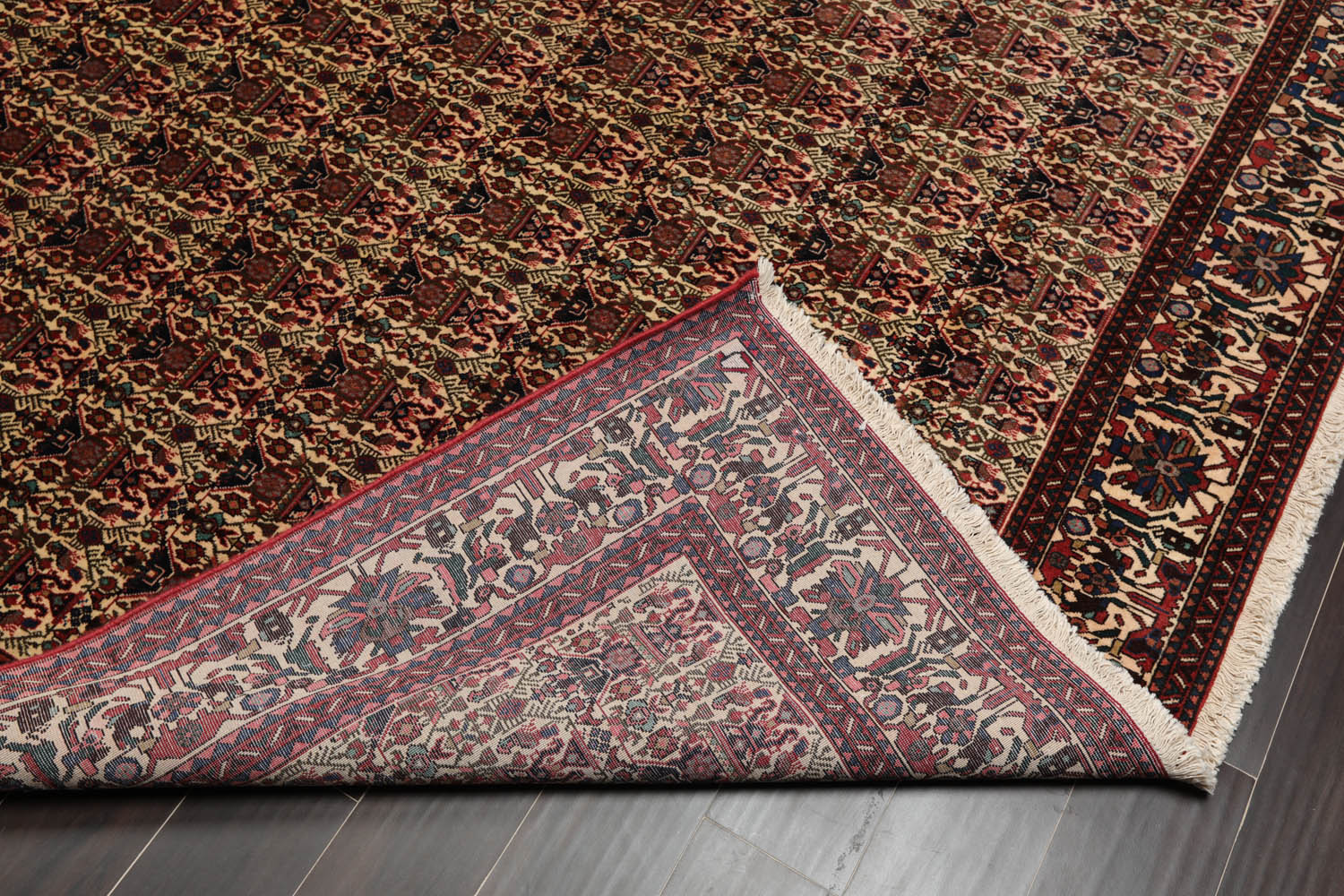 6x9 Ivory, Rust, Turquoise Color Hand Knotted All-Over 100% Wool Traditional Oriental Rug