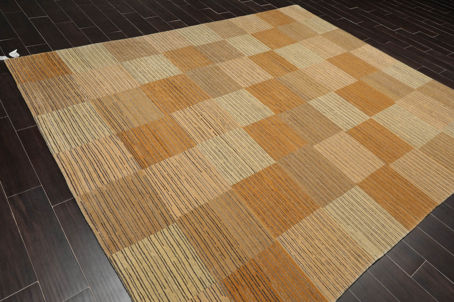 8x10 Beige, Brown, Gray Color Hand Knotted All-Over 100% Wool Contemporary Oriental Rug