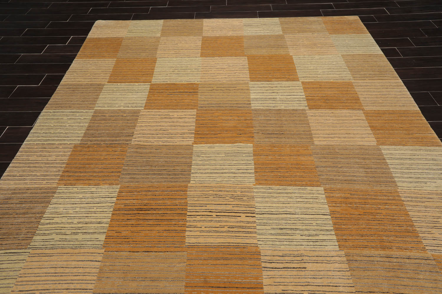 8x10 Beige, Brown, Gray Color Hand Knotted All-Over 100% Wool Contemporary Oriental Rug