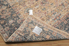 8x10 Beige, Tan, Rose Color Hand Knotted Distressed Wool Traditional Oriental Rug