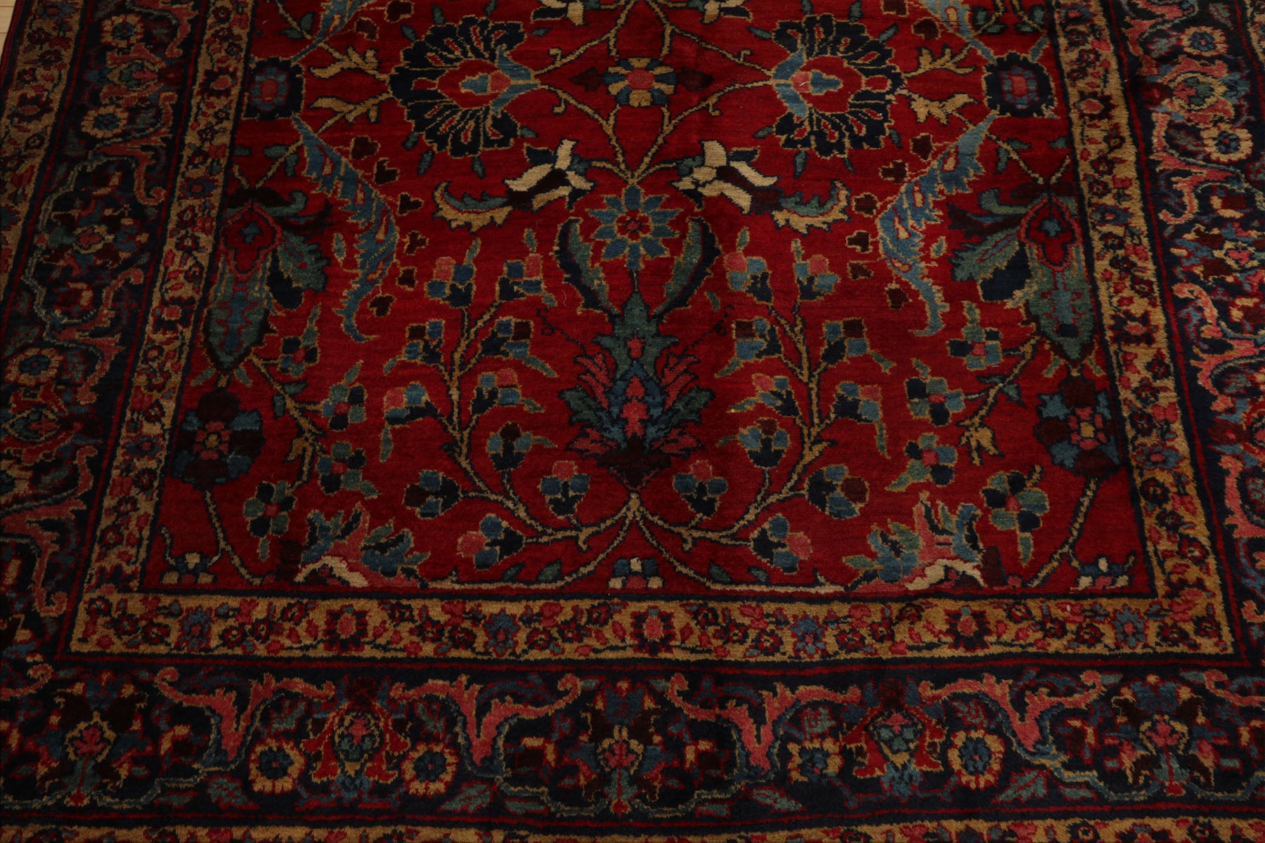 6x9 Red, navy, Beige Color Hand Knotted Tabriz Old Wool Traditional Oriental Rug