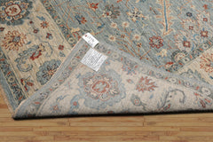 9x12 Blue, Ivory, Rust Color Hand Knotted Khyber Wool Traditional Oriental Rug